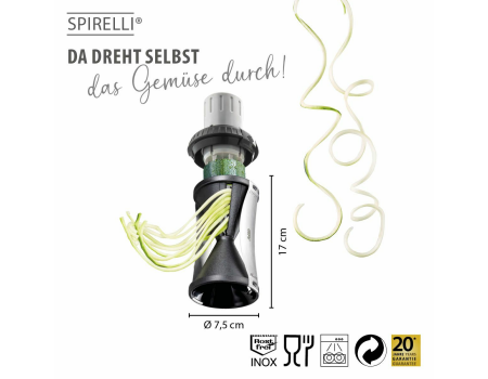 GEFU Spiralschneider SPIRELLI&reg; 2.0 inkl. Sparsch&auml;ler und Reinigungsb&uuml;rste