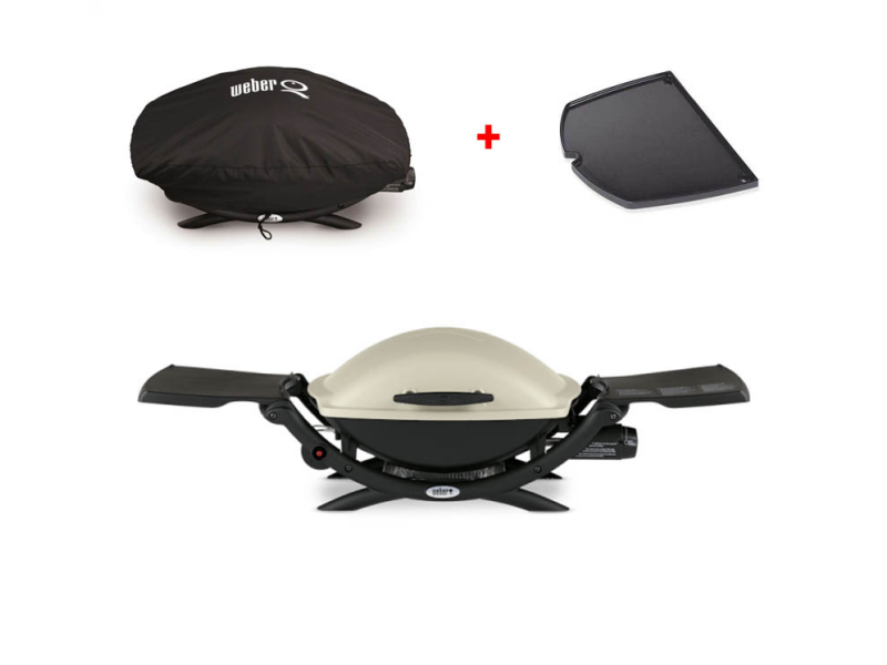 DEAL Weber Q 2000 TITAN inkl. Abdeckhaube + Grillplatte