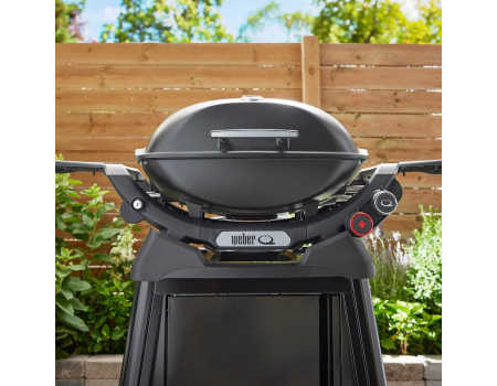 Weber Q2800N+ Gasgrill mit Rollwagen und Seitentischen